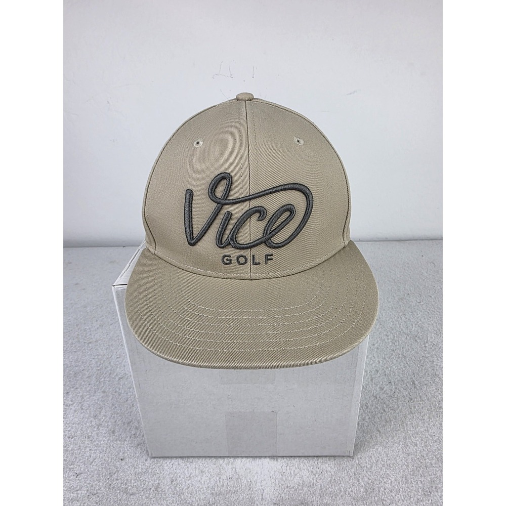 Vice Golf Hat Crew Cap Tan Adjustable Snapback Embroidered Embrace Your Vice